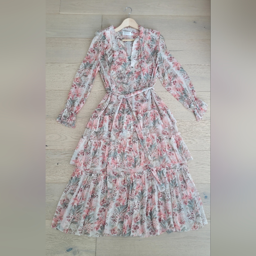 Zimmermann Silk Floral Long Sleeve Dress
